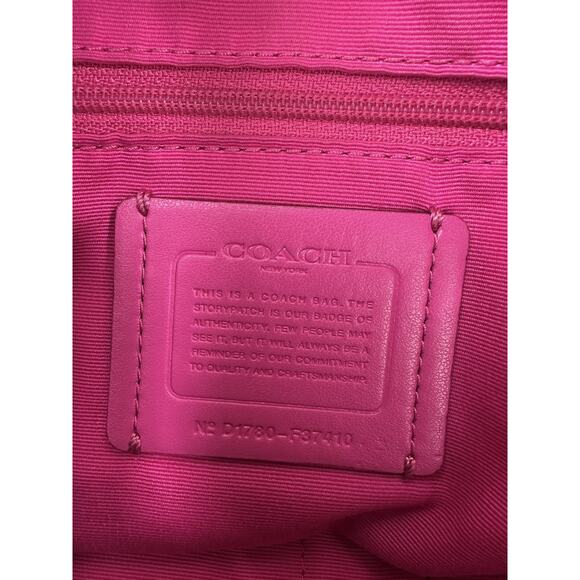 Coach Billie Pebbled Leather Backpack Purse Hot Pink Bag Turnlock Pockets - Picture 10 of 16